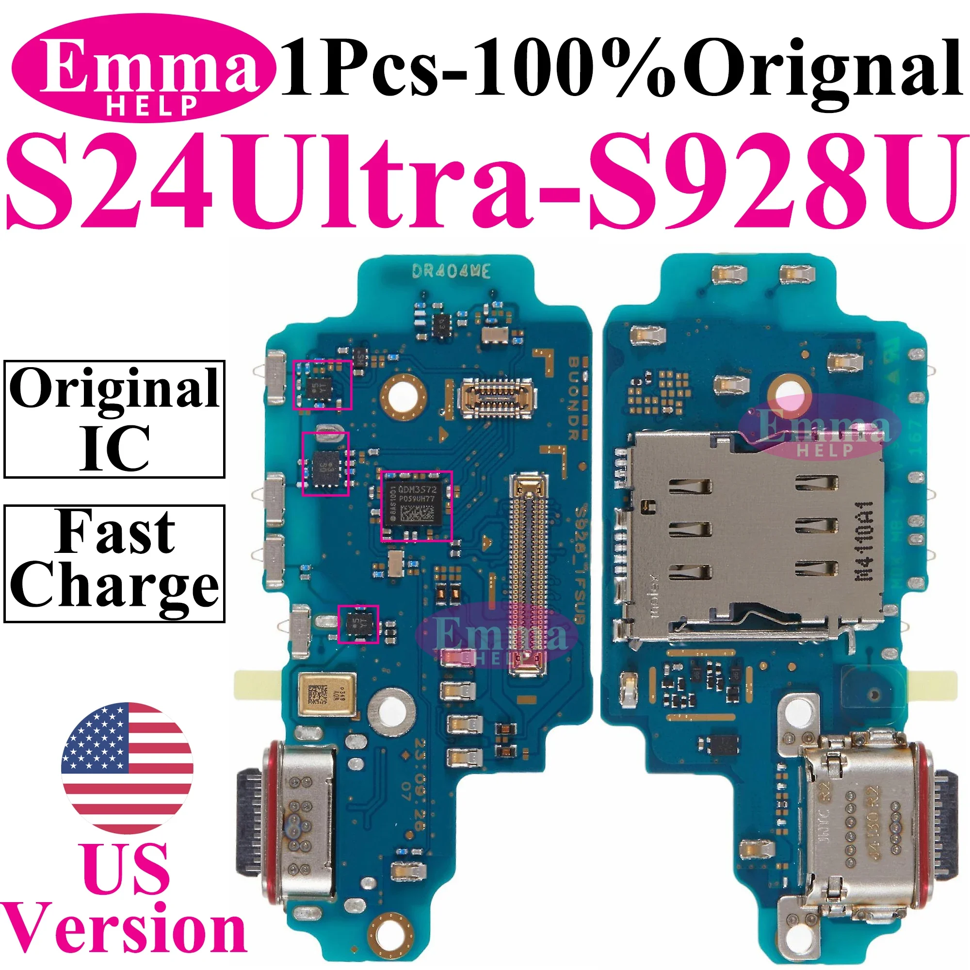 USB Charging Port Board Dock Connector Flex Cable for Samsung S23 S22 Plus S21 S24 Ultra G991U S906U S918U S906U G991 US Version