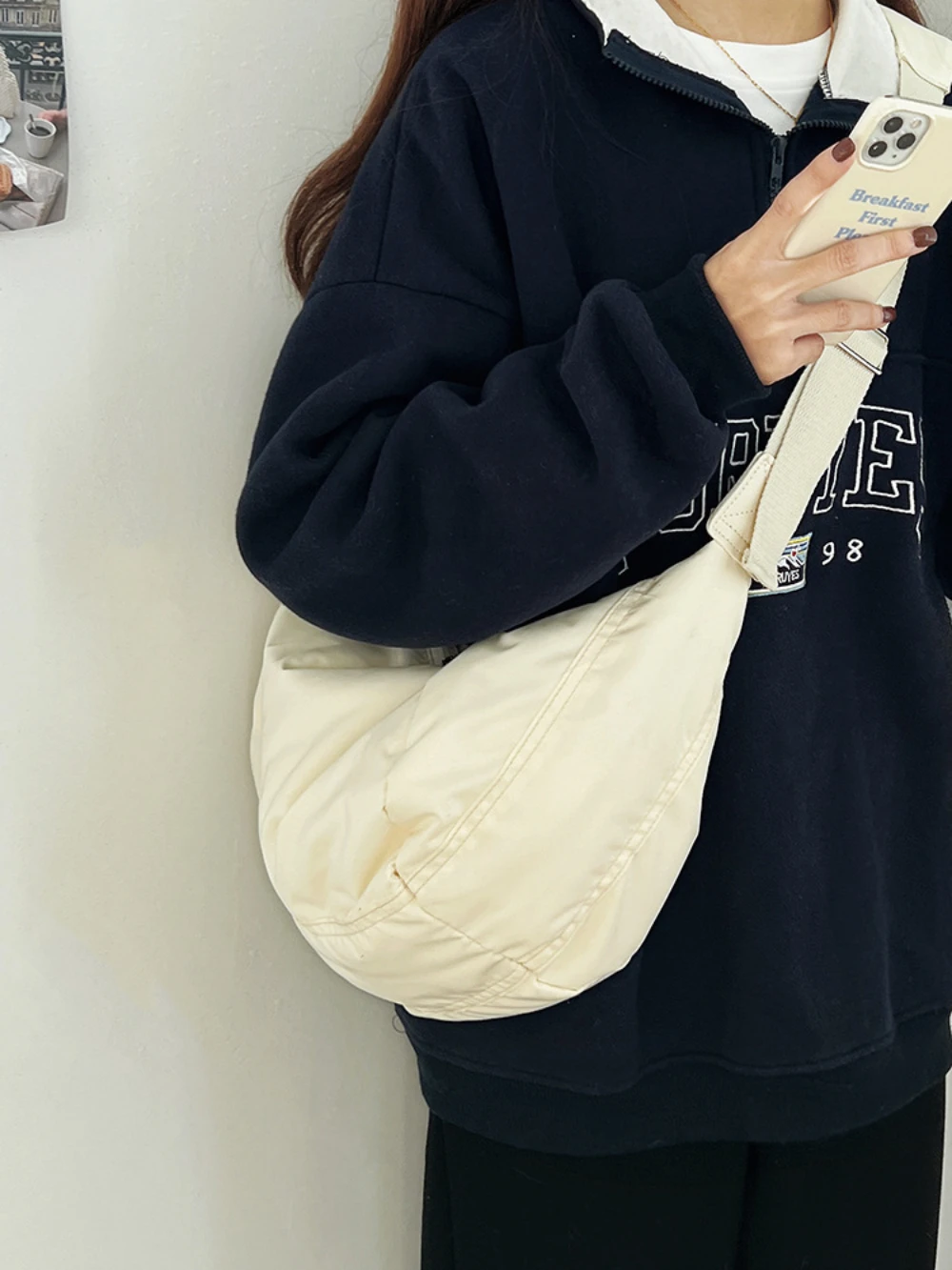 

Новая нейлоновая холщовая сумка для пельменей большой вместимости, повседневная, простая и универсальная для выхода.