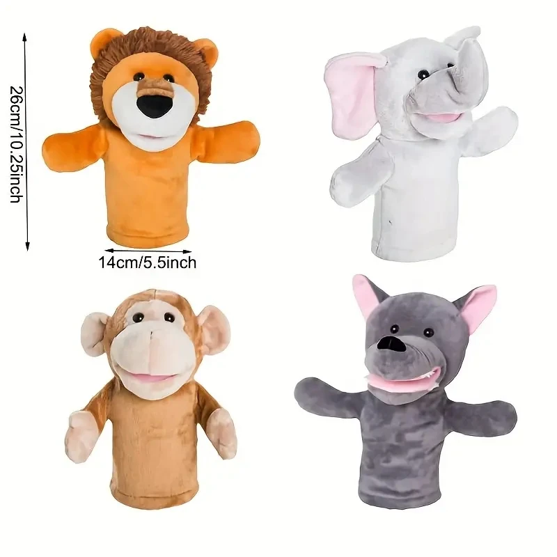 Juguete de felpa para bebé, marioneta de mano familiar de animales de dibujos animados, juego de rol, contar historia, muñeca de tela, juguetes educativos para niños
