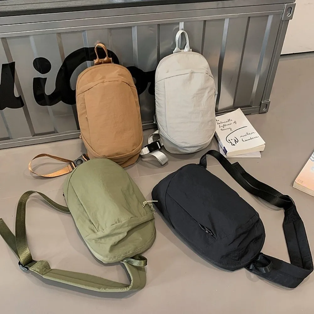 New Pure Color Chest Bag Lightweight Multi-Functional Crossbody Bag Adjustable Strap Waist Bag Outdoor