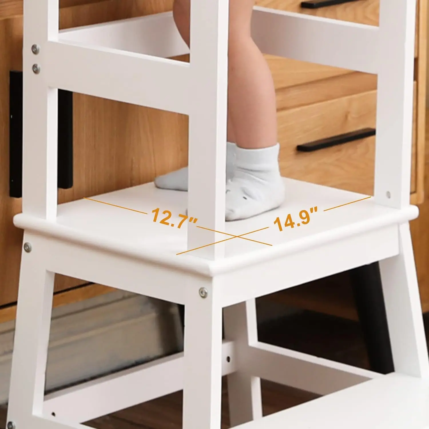 Taburete de cocina para niños, torre de pie para mostrador y fregadero de baño, taburete de aprendizaje Montessori