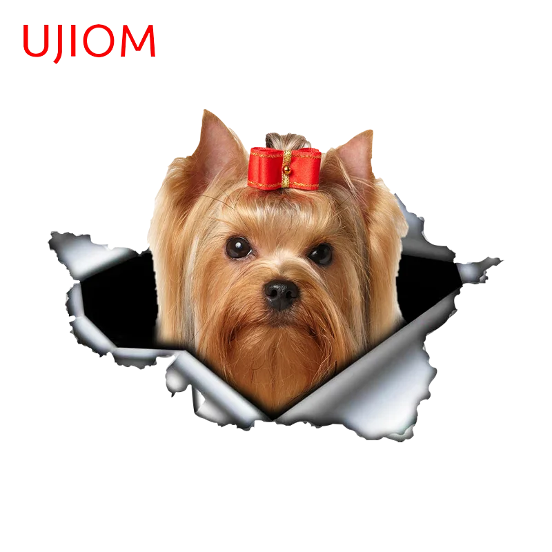 UJIOM Premium Trendy Dog Tear Wall Stickers Pink HD Pattern Simplicity Decals High Quality Simulated Items Room Decor Poster