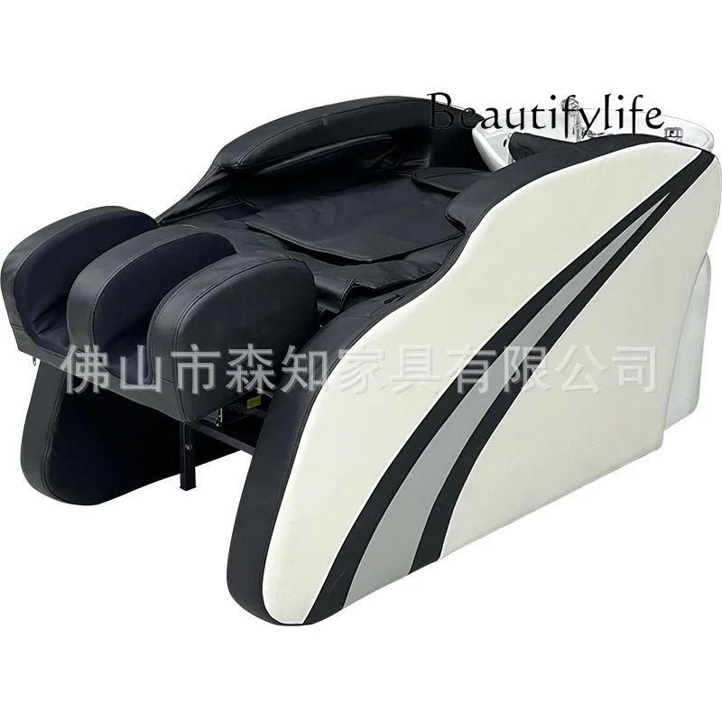 High-end hair salon intelligent electric massage shampoo bed barber shop water circulation fumigation head treatment bed