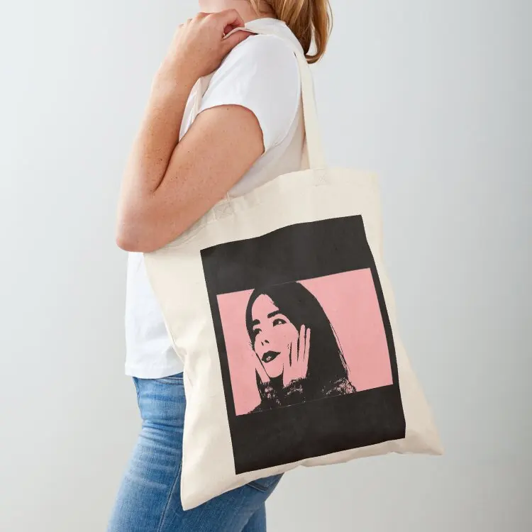 

Bjrk Pink and Black Stencil Tote Bag canvas bags Canvas stote bag Canvas bag shopping
