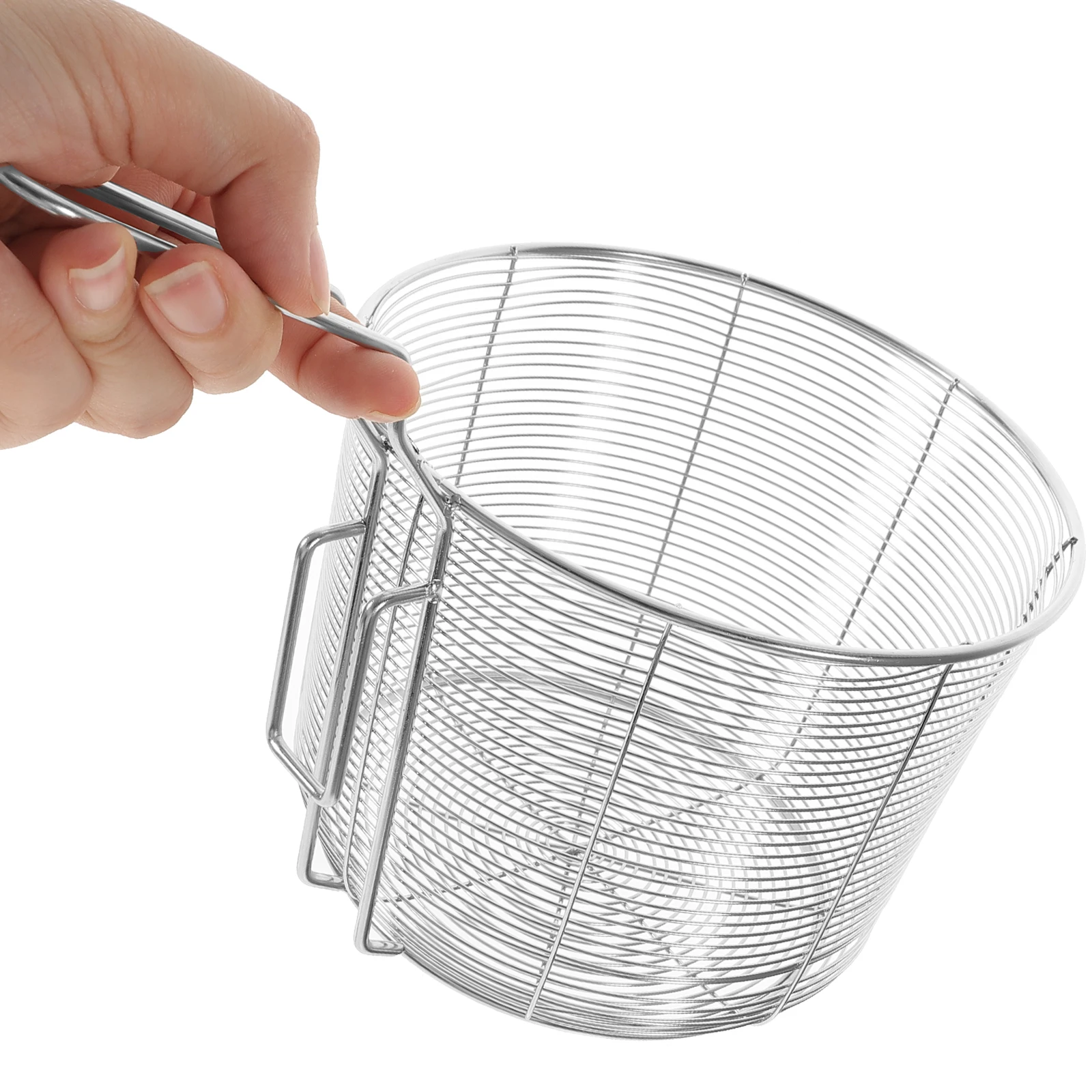 

Stainless Steel Mesh Basket Filter Strainer Colander for Frying Food Oil Separation Large Capacity Deep Design for French