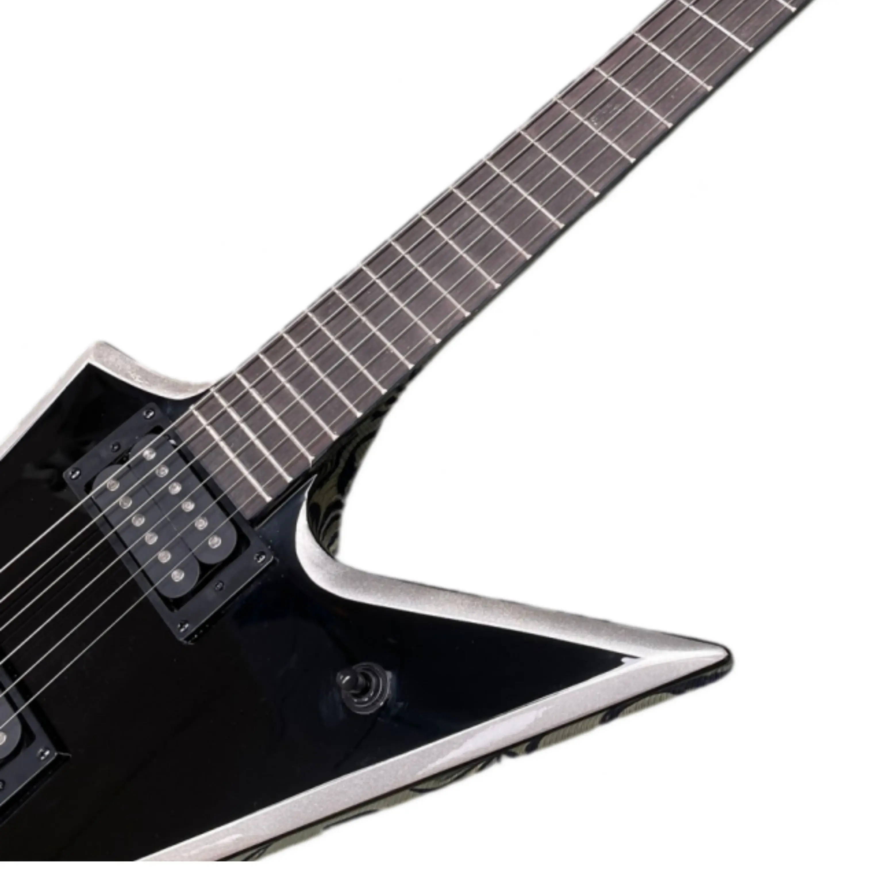Best-Selling Minimalist Black Electric Guitar Rosewood Fingerboard Silver Binding Guitars, Ideal For Beginner Practice Guitarra
