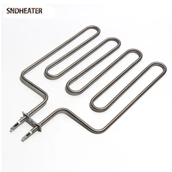 SNDHEATER 110/220/380V Electric Heating Element 4U 304SS Sauna Stove Bend Heater Tube 2KW Oven Burning Square Shape Pipe 28*40CM