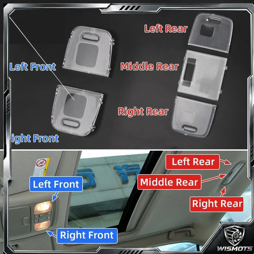Car Plastic Front Rear Reading Light Switch Cover LED Bulb Row Shell Lampshade Cover Kit  For Toyota Camry 2006-2011 81241-06060