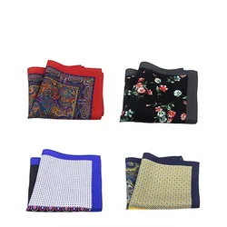 Group Carré de Poche pour Homme, Motif Floral, Plaid Trempé pour Décoration de Poche, Mouchoir, 30x30cm