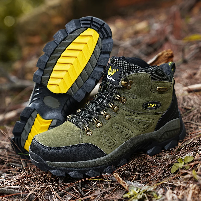 

Men‘s Hiking Boots High-top Outdoor Sneakers Women Waterproof Suede Leather Tactical Hunting Boots Non-slip Trekking Sneakers