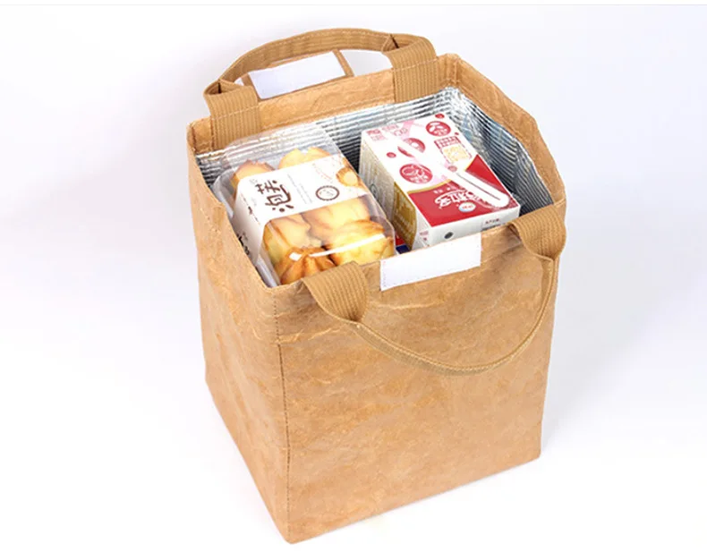 Paper Lunch Bag Waterproof Insulation Bag Lengthen and Thicken Aluminum Foil Japanese Handbag Office Worker Student image 4