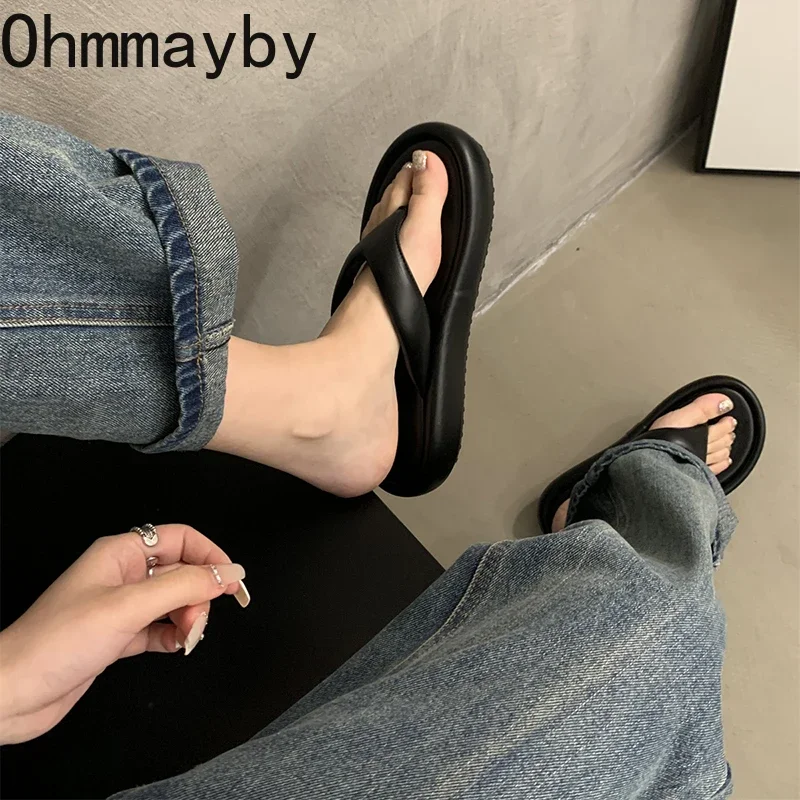 2024 Summers Women Slippers Fashion Clip Toe Soft Sole Slides Shoes Ladies Casual Outdoor Beach Flats Sandalias Flip Flop