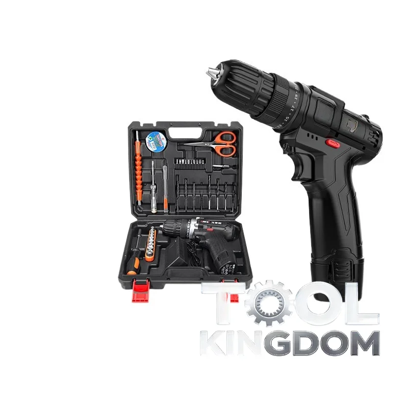 

1 шт. Перезаряжаемая литиевая электрическая ручная дрель, многофункциональная ударная дрель-пистолет с электрическим шуруповертом и функцией молотка