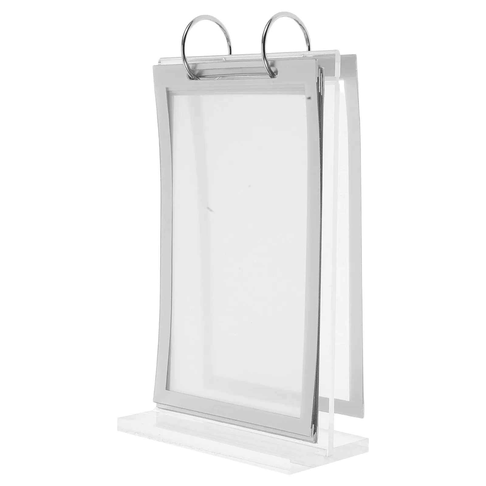 

Acrylic Page Turning Card Display Stand Menu Holder Table Top Sign Holder Compact Size Flip Design Desktop Display Stand