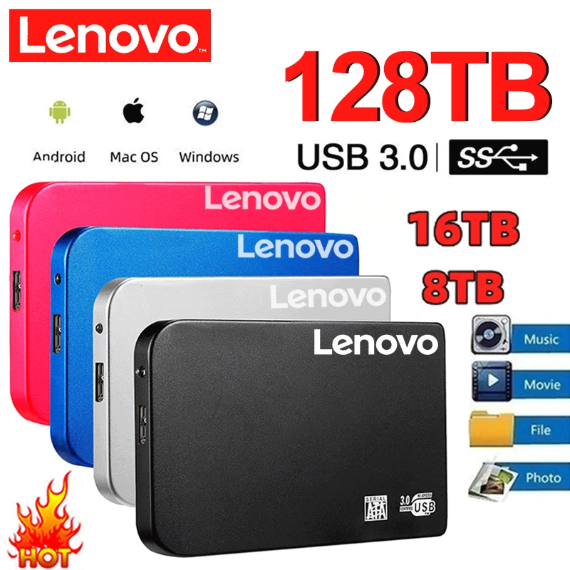 

Lenovo Portable Original 500GB SSD High-speed External Solid State Hard Drive USB3.0 Interface HDD Mobile Hard Drive for Laptops