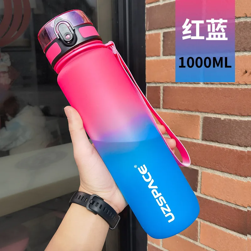 Hot Sale Sports Water Bottle 500/1000ML Protein Shaker Outdoor Travel Portable Leakproof Drinkware Plastic Drink Bottle BPA Free