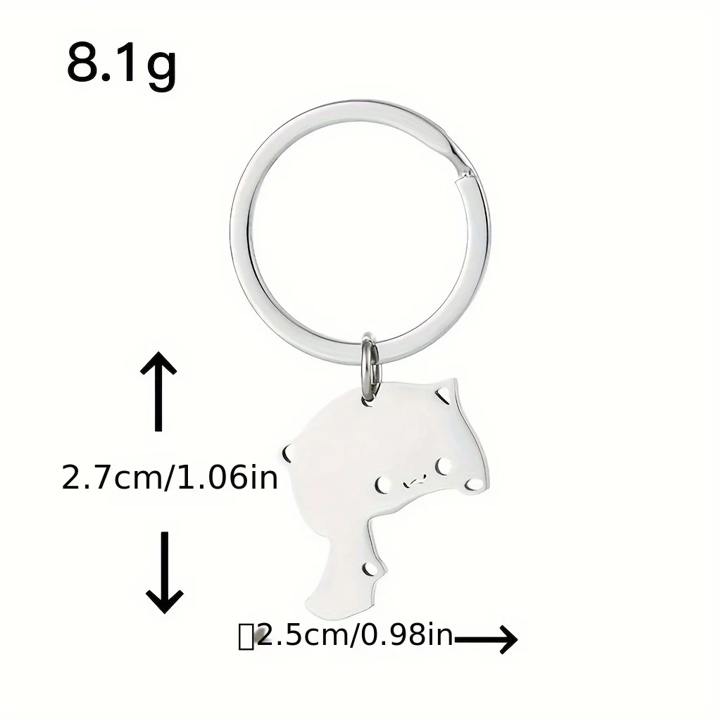 1 pair of sweet and cute cartoon cat keychains, made of stainless steel, suitable for decorating couple charter keys