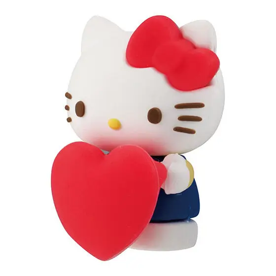 BANDAI Sanrio Action Figures Model Love Shaped Cup Rim Cup Hanging Kitty Cinnamoroll Kuromi Gashapon Official Genuine