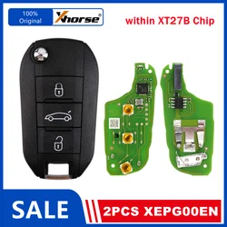 2 Piece XHORSE XEPG00EN Super Remotes within XT27B Super Chip with Smart Key Shell 3 Button English Version for VVDI Programmer