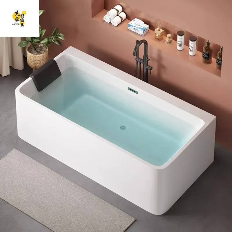 For Square Acrylic Bathtub Double Layer Thermal Insulation Seamless Integrated Design Adult Family Hotel B&B Bathroom