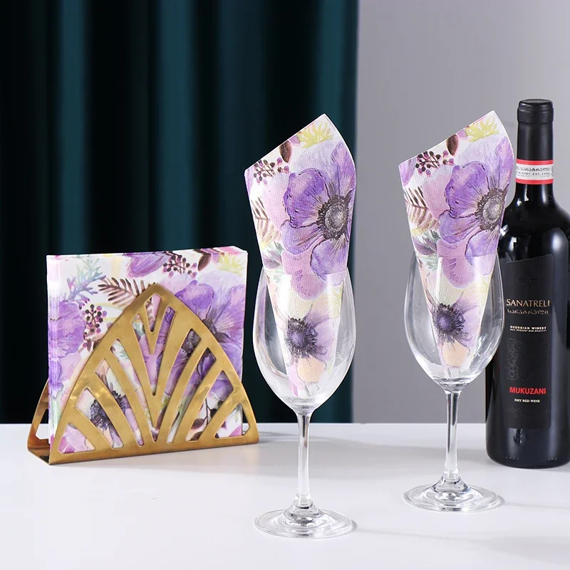 10/20 قطعة 33 سنتيمتر 2 طبقة الأرجواني شقائق النعمان المناديل الملونة كوكتيل المناديل مهرجان المناديل الحفلات DIY Decoupage ورقة #1