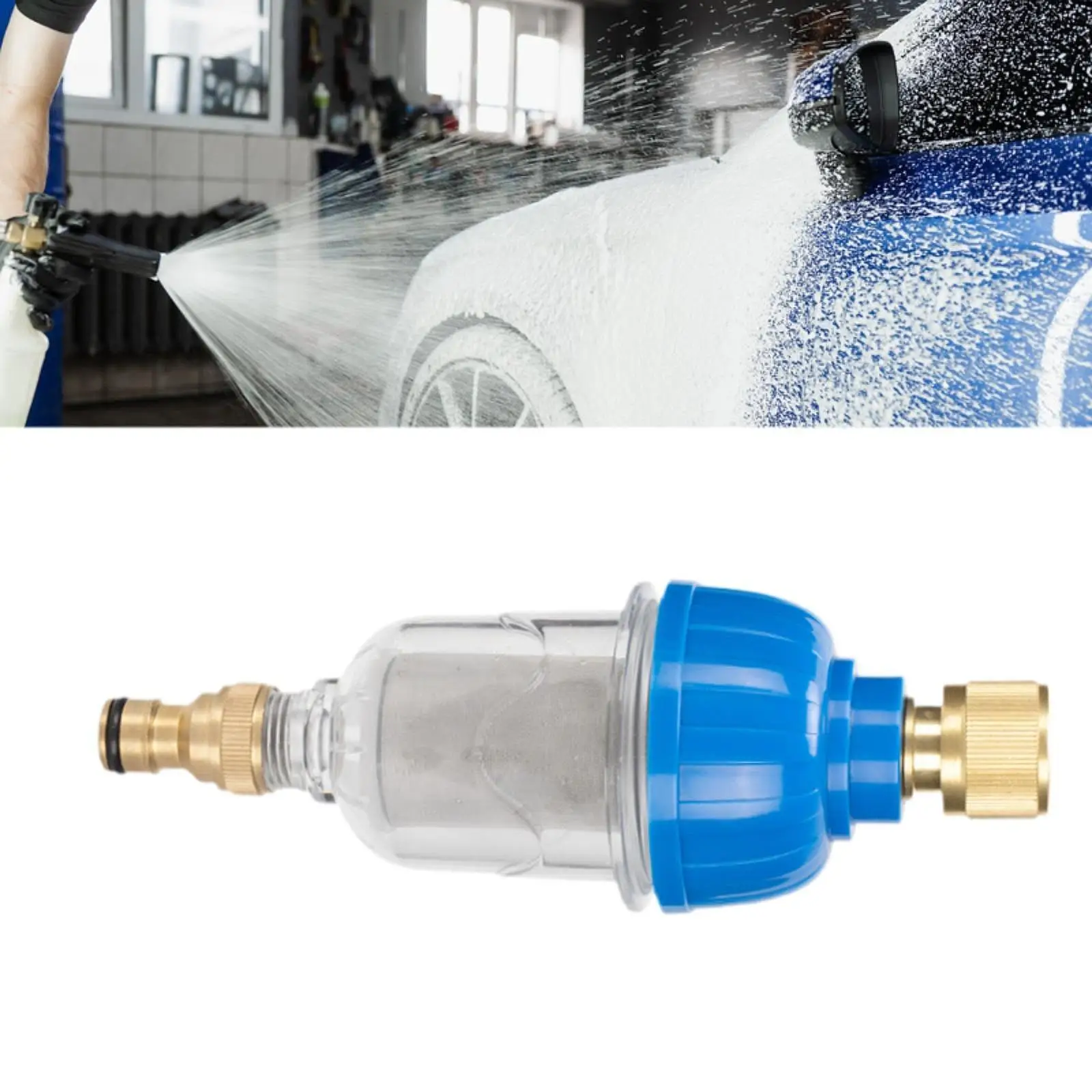 Garden Hose Filter Fitting Stainless Steel PVC Durable Prefilter for High Pressure Washer Portable Pressure Sprayer Car Washing