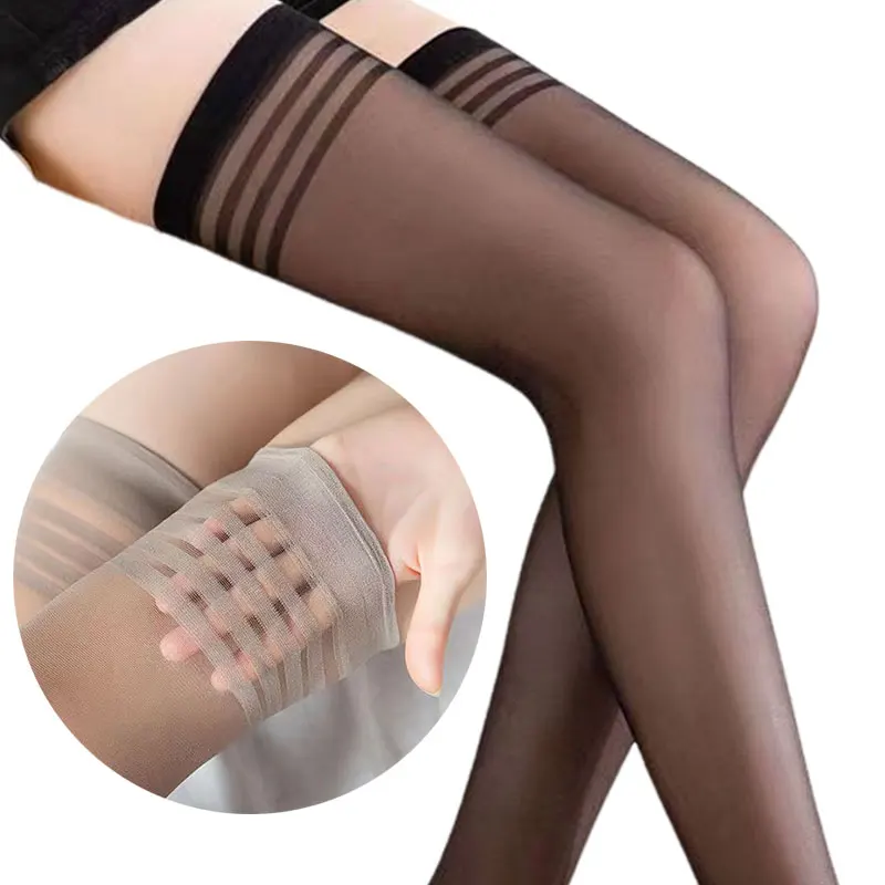 Women Sexy Ultra Thin Thigh High Women Socks Sexy Breathable Striped Over The Knee Stock High Quality Stockings & Hosiery