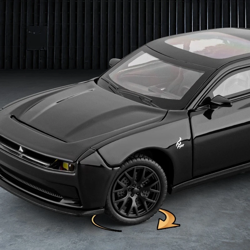 1:32 Dodge SRT Hellcat Nieuwe Energie sportwagen Diecast Metaallegering Model auto Geluid Licht Trek Collectie Kinderen Speelgoed Geschenken