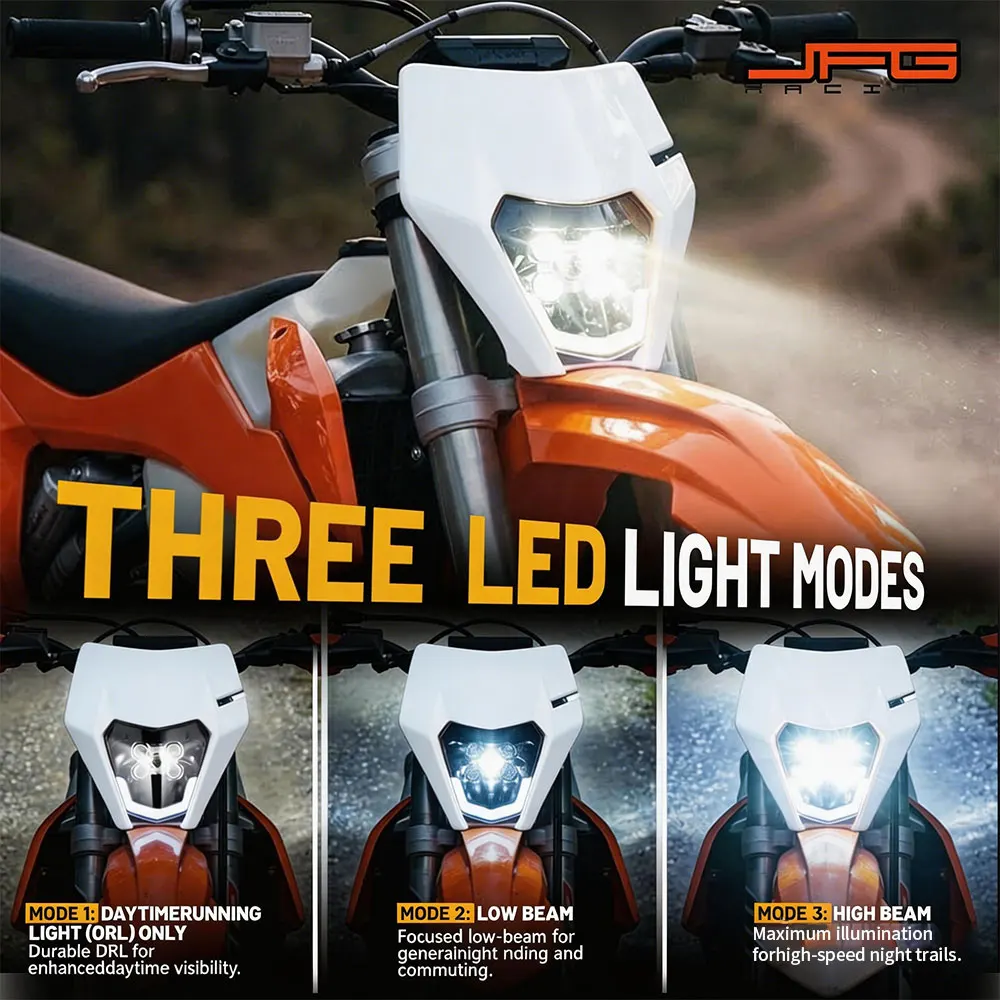 LED Headlight Plate For KTM EXC EXCF SX SXF XCF XCFW XCW 125 250 350 450 Head Lamp Light Mask Electric Dirt Bike Motorcycle JFG