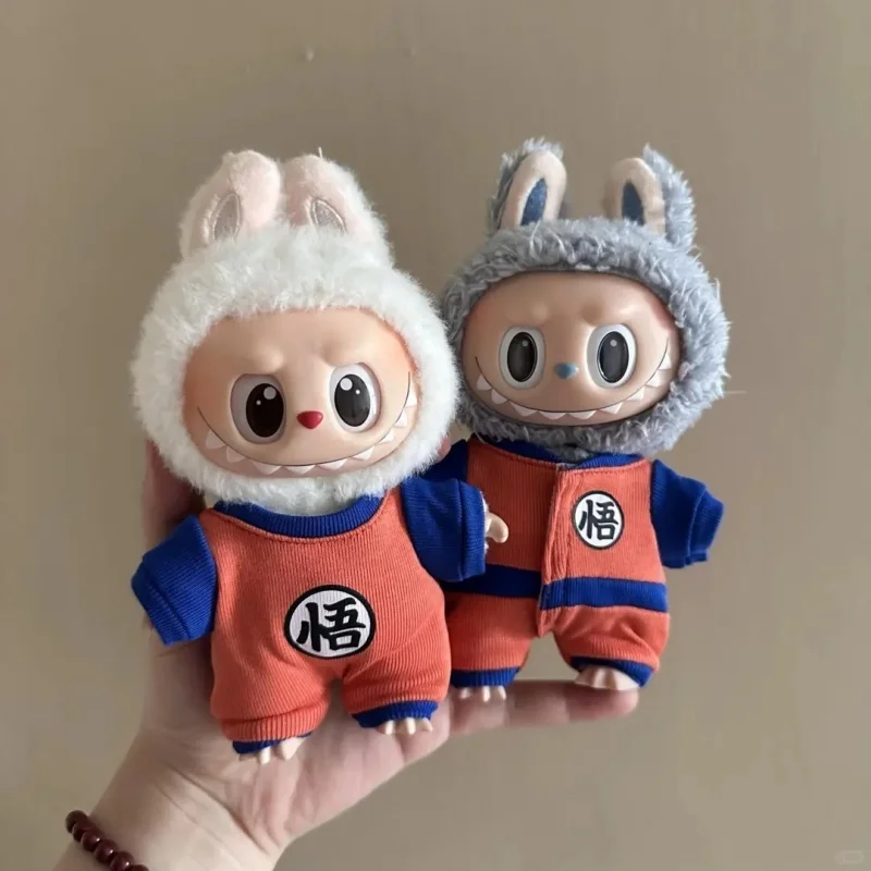 Animado Dragon Ball série 15 17 cm pour Labubu Anime Boneca Roupas Conjunto bricolage pistolet écouteurs multicolore vêtements accessoires