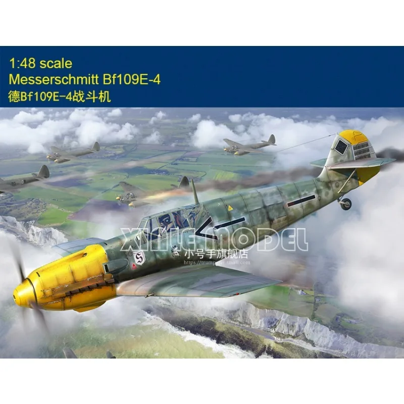

Комплект пластиковой собранной модели самолета Trumpeter 81792 Messerschmitt Bf109E-4 1/48