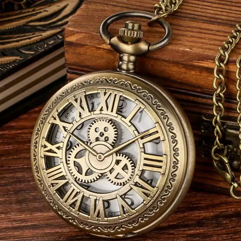 Bronze Roman numeral series pocket watch blind box