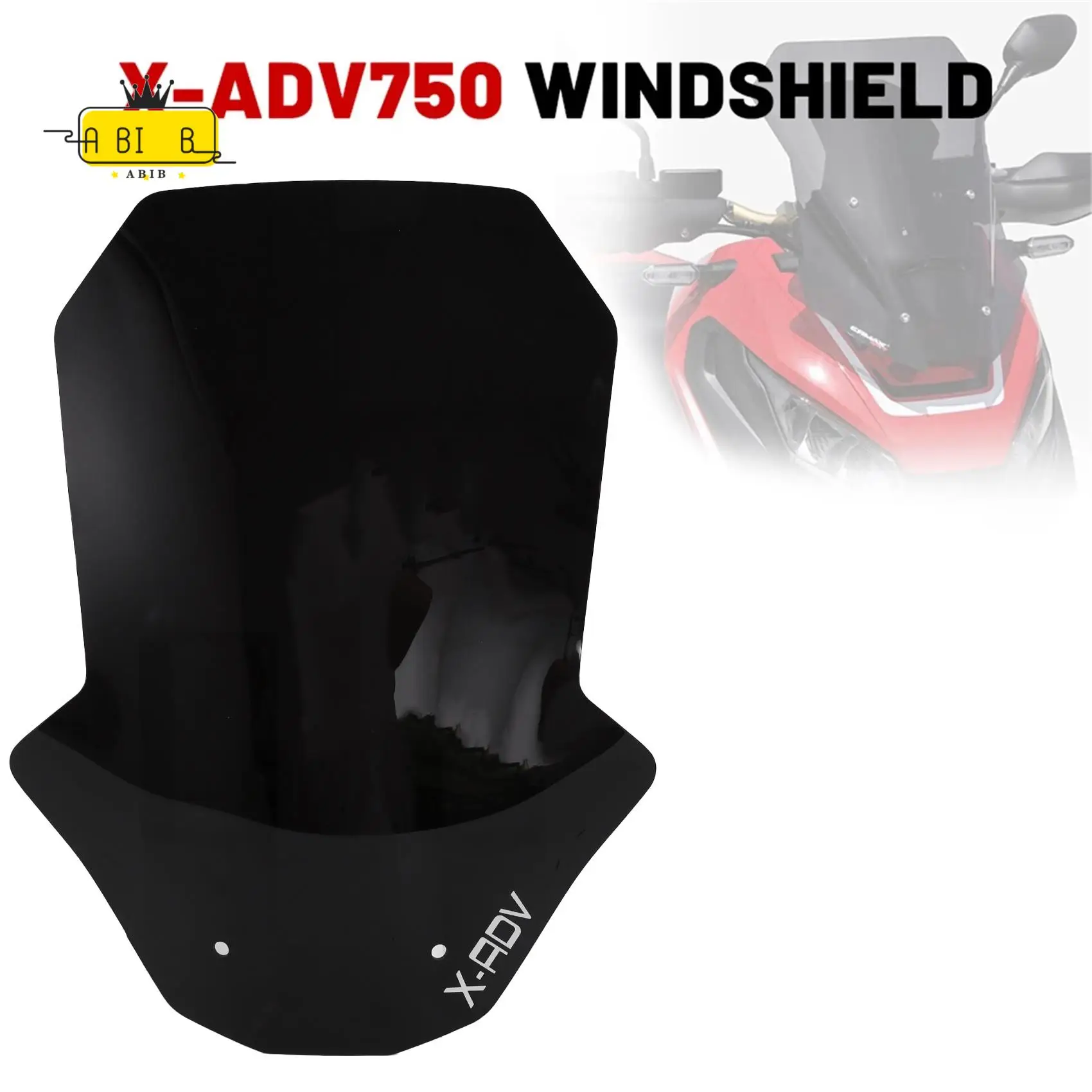 abib-ブラックオートバイフロントガラスフロントガラスホンダ-x-adv750-xadv-750-2017-2020-x-adv-750-2018-2019-バイザーディフレクター