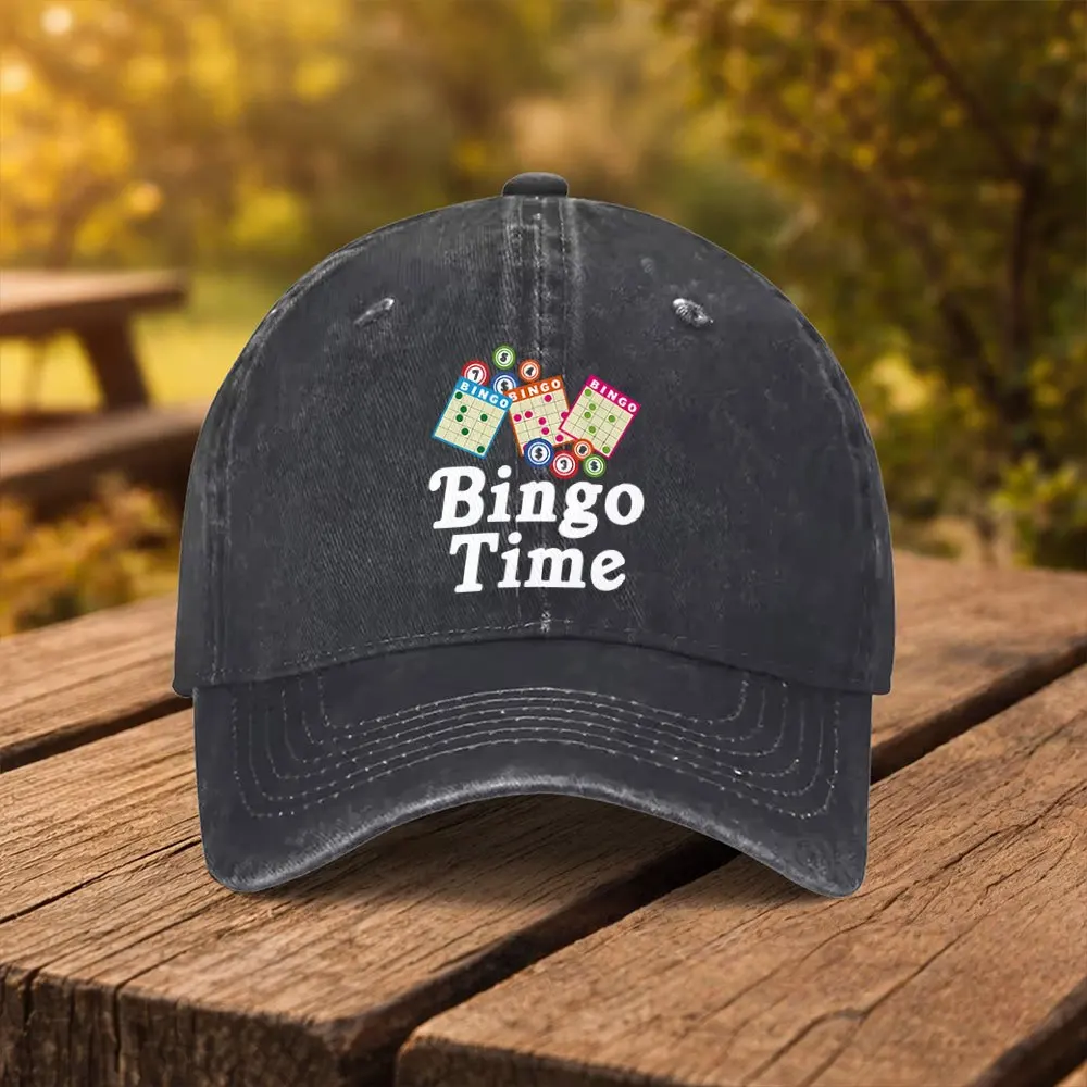 Bingo Time Pattern Printed Baseball Cap, Unisex Fashion Duckbill Hat, Suitable for Outdoor Sports Fitness Travel And Outings, Mu