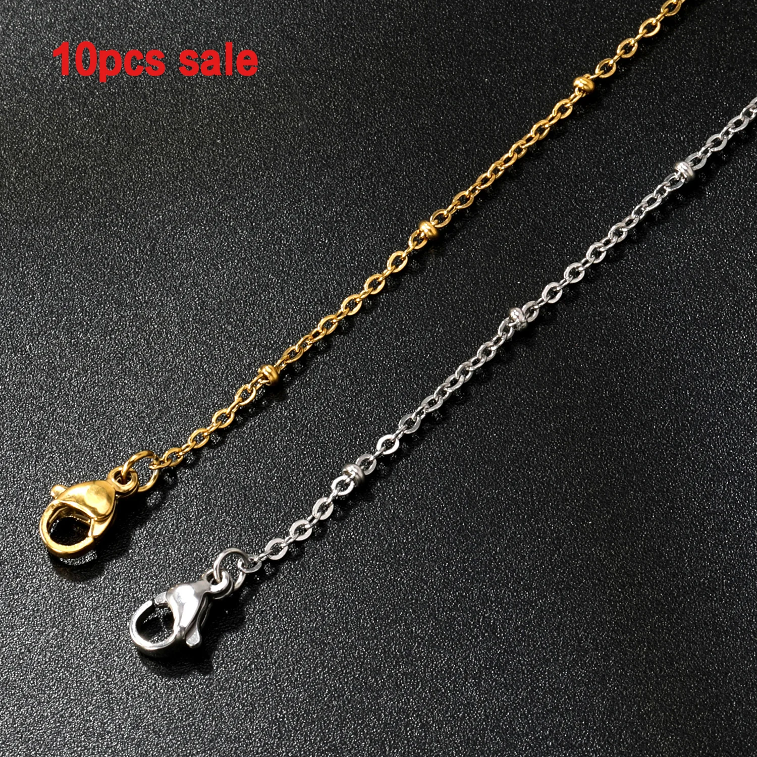 

ASON 10pcs/lot Hyposensitivity 316L Stainless Steel Gold Color O-Chains Necklace For Women Waterproof Colliers Accessory Jewelry