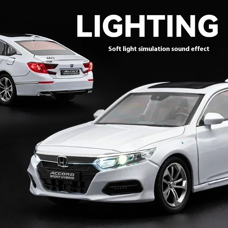 1:24 Honda Accord Limousine Geluid & Licht Legering Metaal Diecast Automodel Verzamelen Hobby Decoratie Trendy Vakantiecadeau Jongen C400