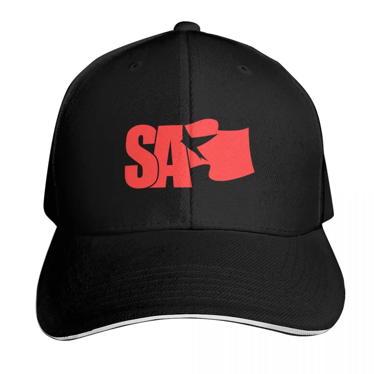 SA logo (small) Baseball Cap Cotton Twill Breathable Contrast Two Tone Brim Snapback Flat Bill