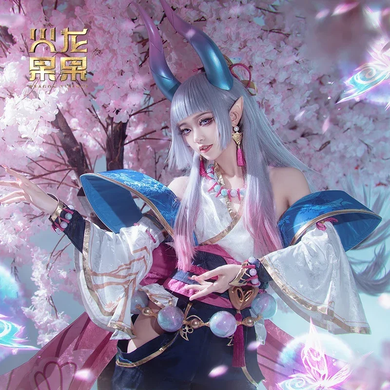 Game LOL Syndra Spirit Blossom Syndra Cosplay Costume Women Kimono Dress