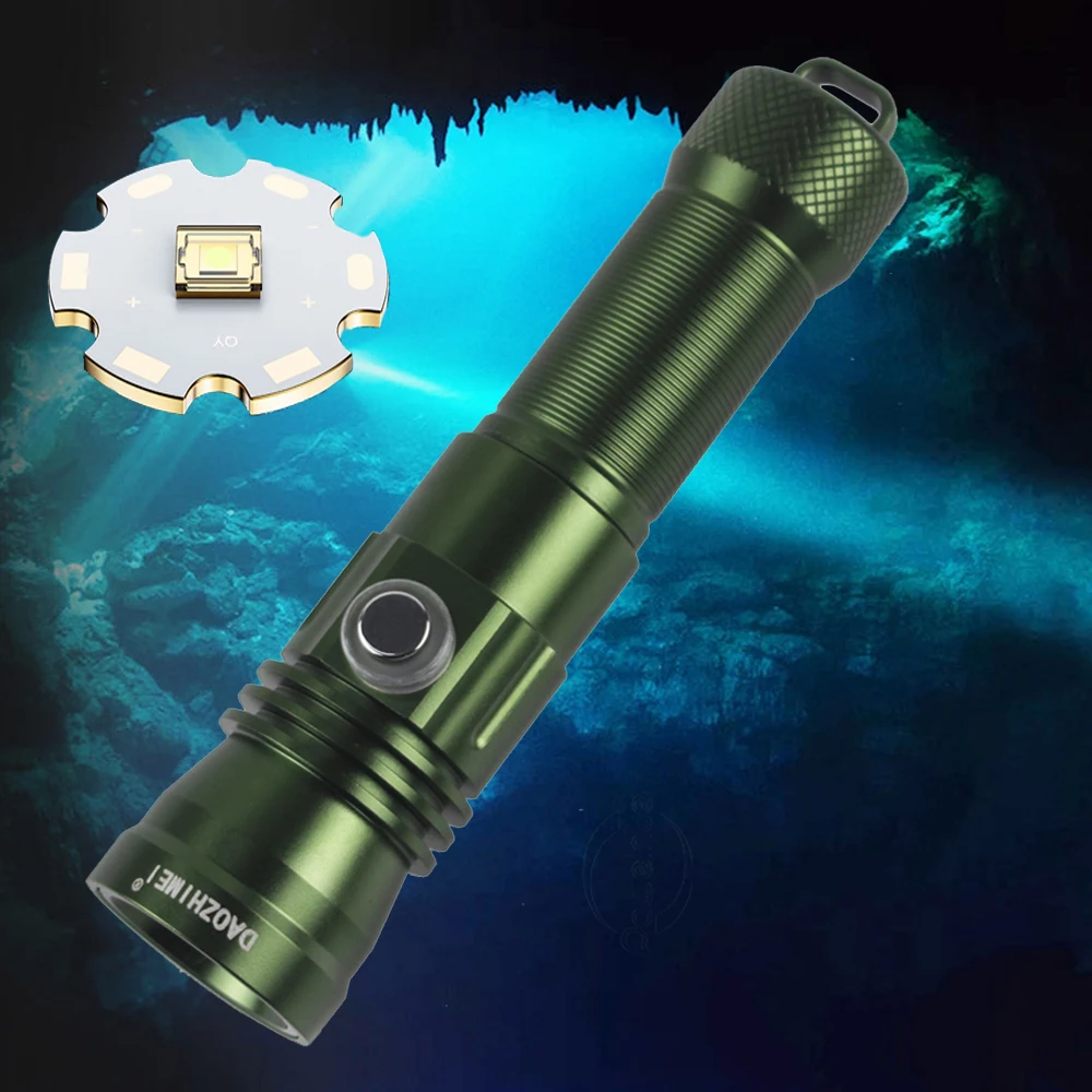 

Super Bright Diving Flashlight IPX8 Highest Waterproof Rating Professional Dive Light Underwater Portable 251m Searching Lantern
