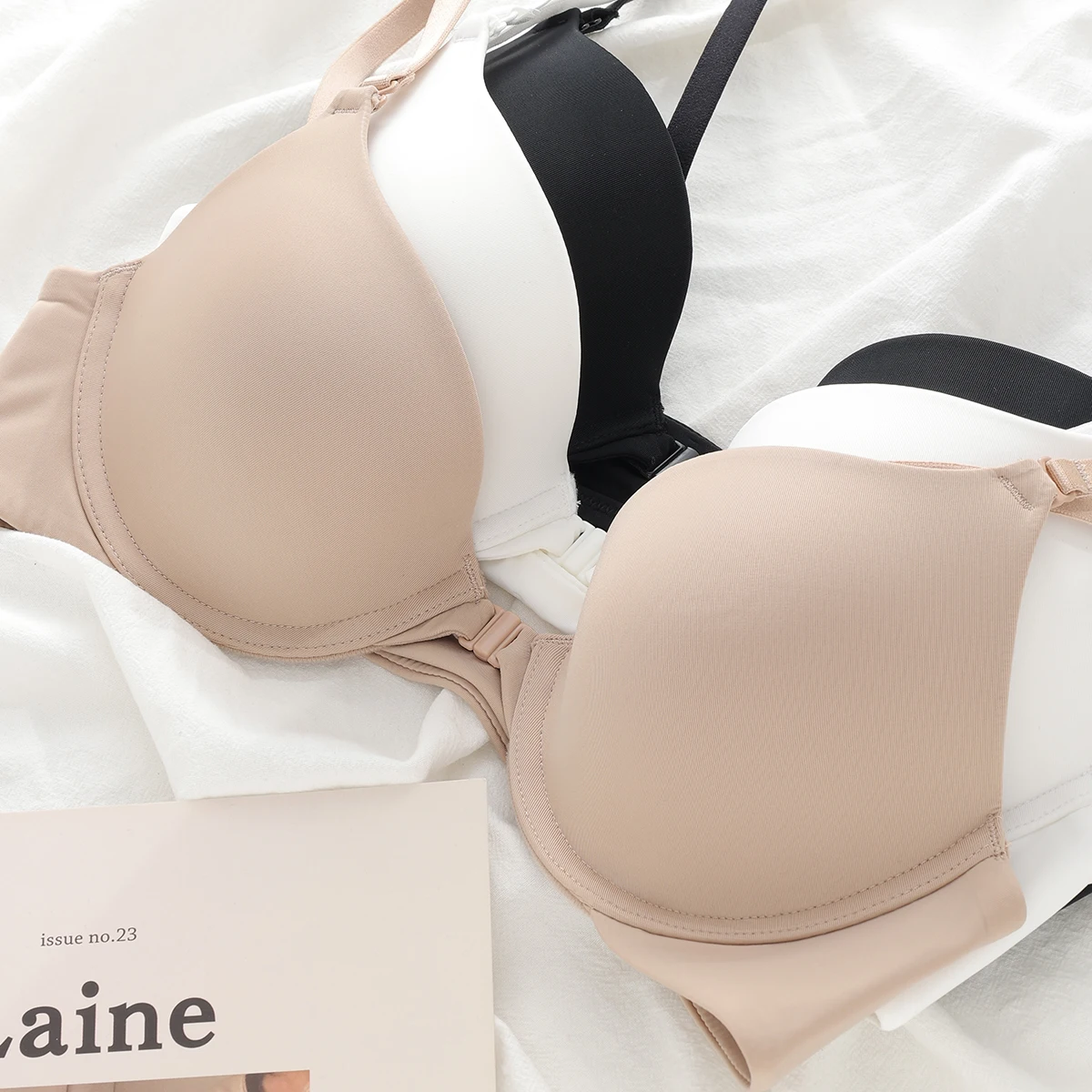 Sexy Front Buckle Push Up Bra For Women Underwear Adjustable Underwie Deep V Seamless Brassiere Cotton Comfortable Lingerie