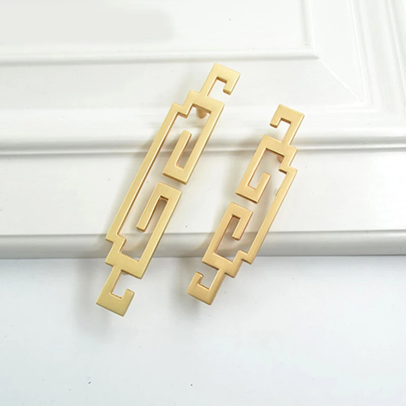 WV Chinese-Style Square Double-Hole Small Cabinet Door Handle Simple American-Style Drawer Wardrobe Knob for Home Decor