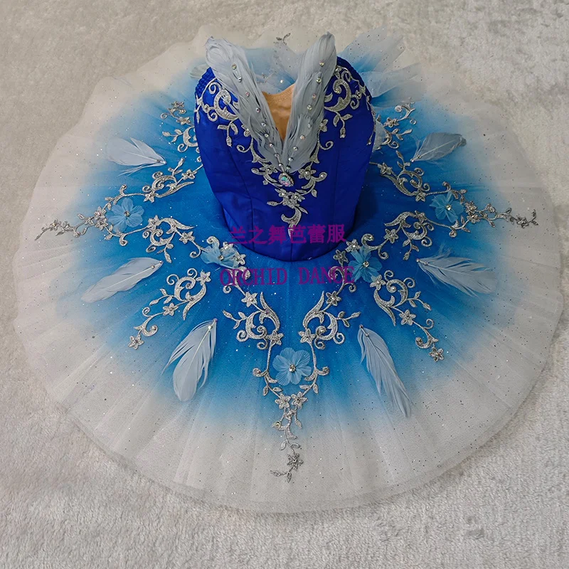 

BT01740 Профессиональные высококачественные 7-слойные костюмы на заказ для детей, девочек и женщин, одежда для выступлений для взрослых, балетные костюмы-пачки с синей птицей