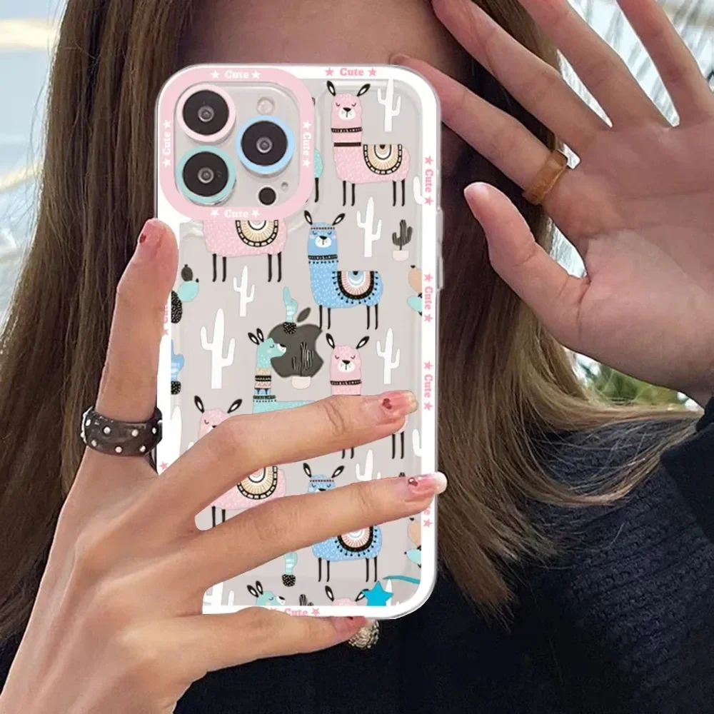 Kawaii Cute Llama Alpaca Animals Cartoon Colorful Phone Case For Samsung A 10 20 30 70 13 21 32 72 22 51 52 53 71 73 32 4g 32 5g