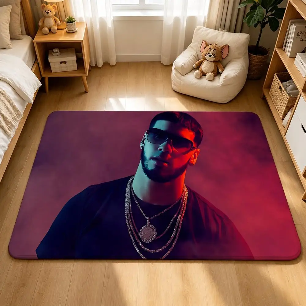 Celebrity-Anuel AAS Floor Mat Shower Foot Mat, Bedside Carpet, Entrance Absorbent Doormat, Soft Non-Slip