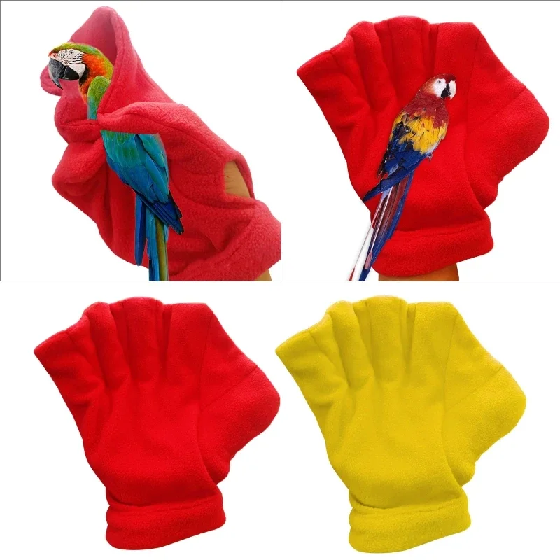 1PC Bird Parrot Handling Flannel Gloves Soft Anti Bonding Mitten for Small Animals Hamster Warm Calming Gloves Pet Products