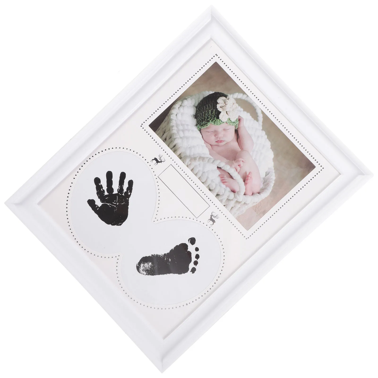 赤ちゃんの手形と足形の額縁-コンパクトデザイン-幼児の写真用-記念品-成長記録オーガナイザー-ホームデコレーション-ギフト