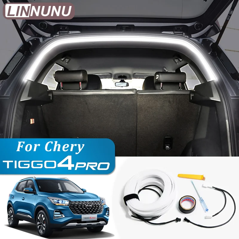 LINNUNU-tira de iluminación LED para maletero de coche, luz de ambiente modificada para Chery Chirey Tiggo 4 pro 2025 2024, accesorios de interior de coche