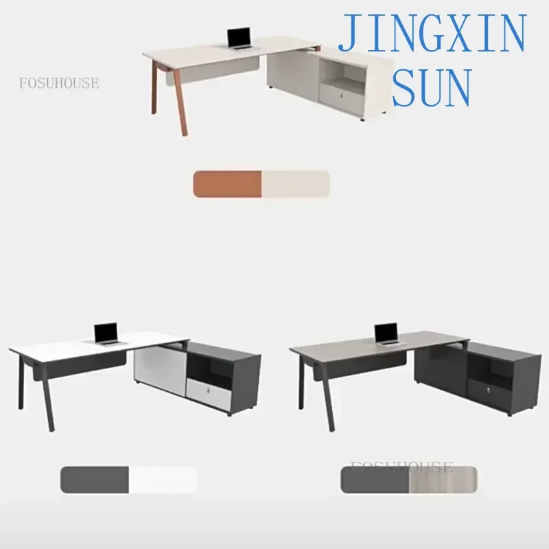 Modern Simple MDF Study Big Desks Office Luxury Computer Desk Designer Boss Desk High-end American Manager Executive Table q