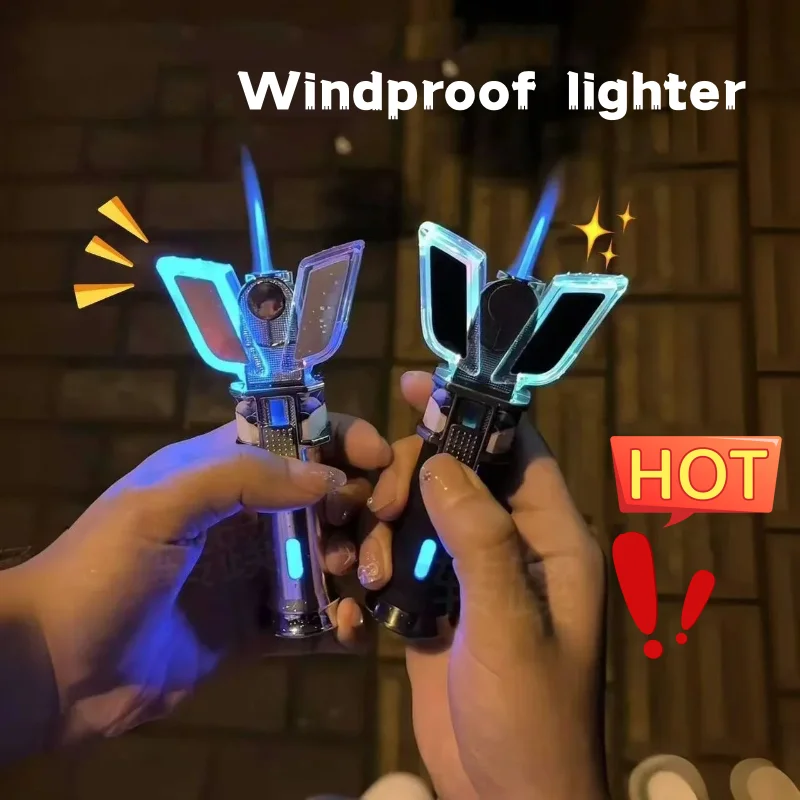 

Creative Light Stick Jet Gas Lighter Windproof Portable Luminous Color Light Turbine Torch Lighter Gift Cigarette Accessories