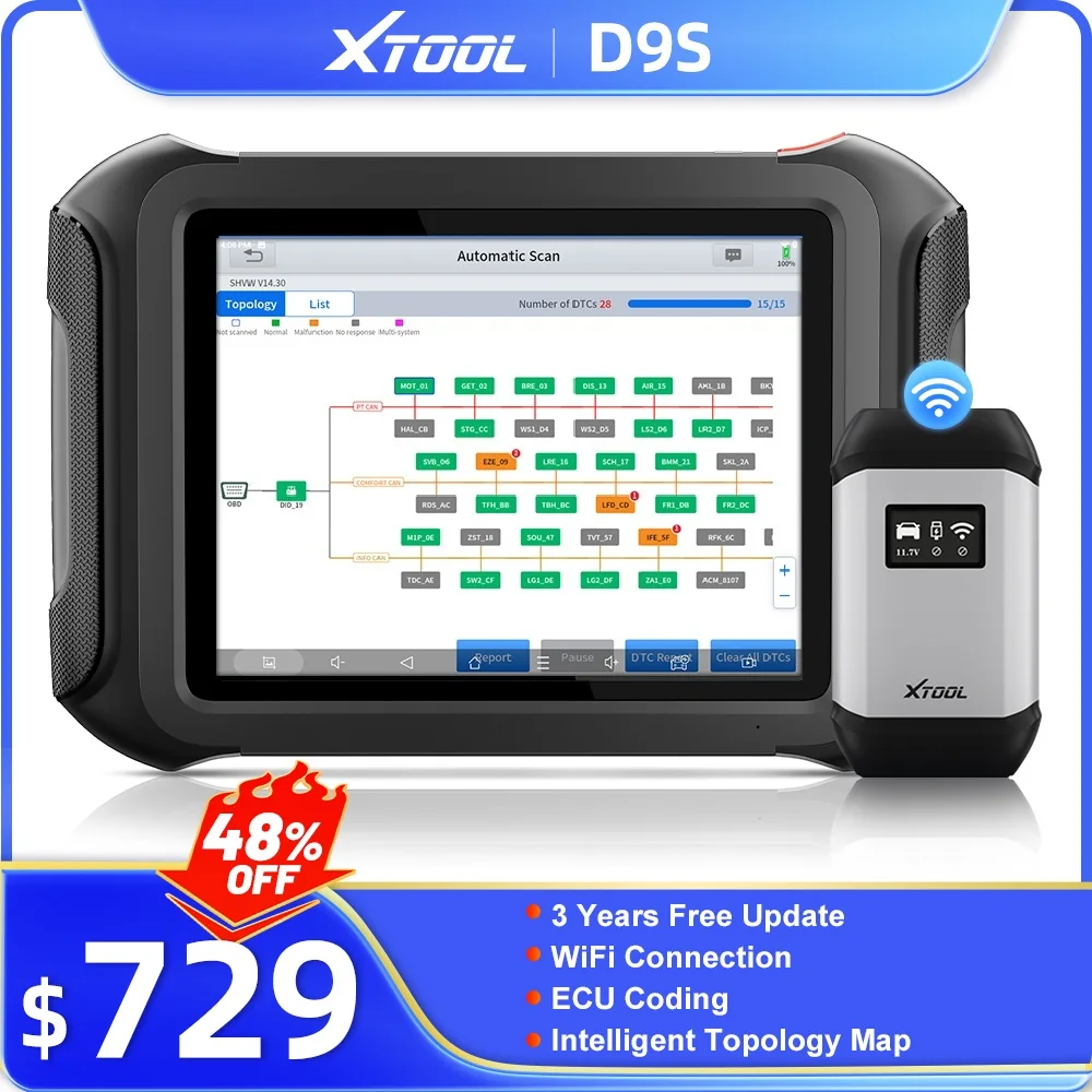 مراجعة وتحليل أداة التشخيص XTOOL D9S: أفضل أداة لفحص السيارات في السوق